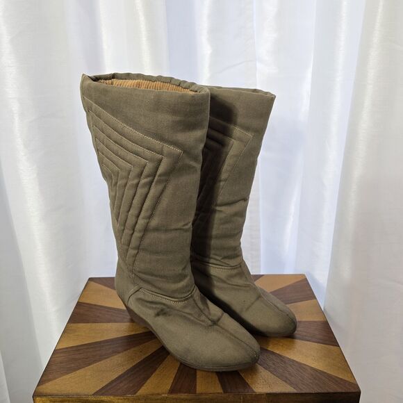 Vintage 1960s 70s Ski Snow Winter Boots Mod Boho US 6 Quilted Corduroy USA Women - Picture 2 of 14